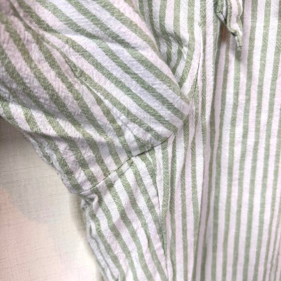 LOFT Wide Leg Linen Pants Women's M Petite Stripes Coastal Summer Beach Casual - Picture 7 of 10